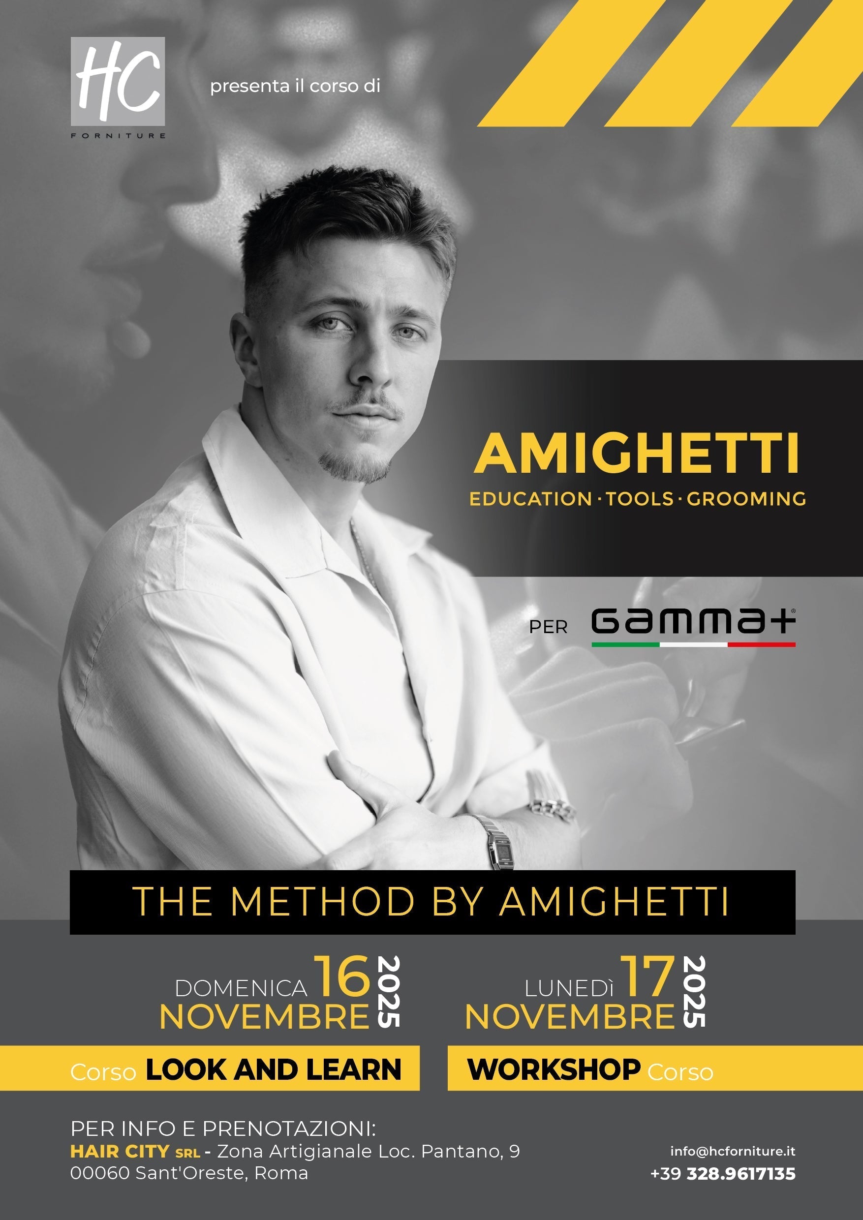 Formazione Barber Gamma+ con Andrea Amighetti: Visual e Workshop a Roma