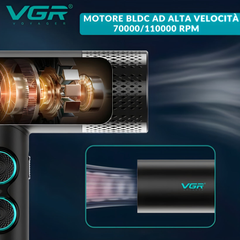 VGR V-401 Barber Series Asciugacapelli Professionale Rosso