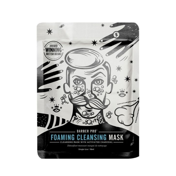 Barber Pro Foaming Clean Mask 20 ml – Maschera Viso Purificante al Carbone Attivo