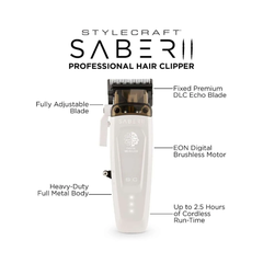 StyleCraft Saber II White Clipper Professionale Special Edition