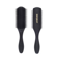 Denman D4 All Black Spazzola Professionale Antistatica 9 File per Capelli Lunghi e Ricci