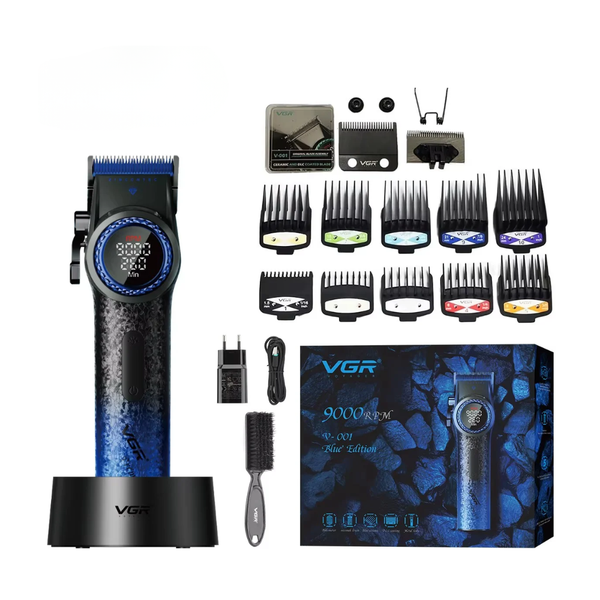 VGR V-001 Blue Edition accessori e pettini guida inclusi