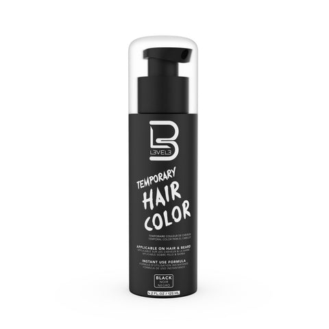 L3VEL3 Temporäre Haarfarbe Schwarz für Bart und Haare 125 ml