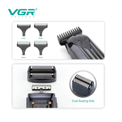 VGR V-644 Combo Kit Professionale 3in1 Clipper + Trimmer + Shaver