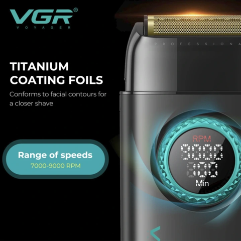 VGR Stepless Pro 4in1 Set Black – Valigetta Professionale Clipper, Trimmer, Shaver e Phon