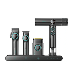VGR Stepless Pro 4in1 Set Black – Valigetta Professionale Clipper, Trimmer, Shaver e Phon