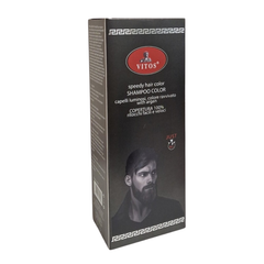 VITOS Speedy Hair Color Shampoo Castano con Argan colorazione rapida per capelli barba e baffi